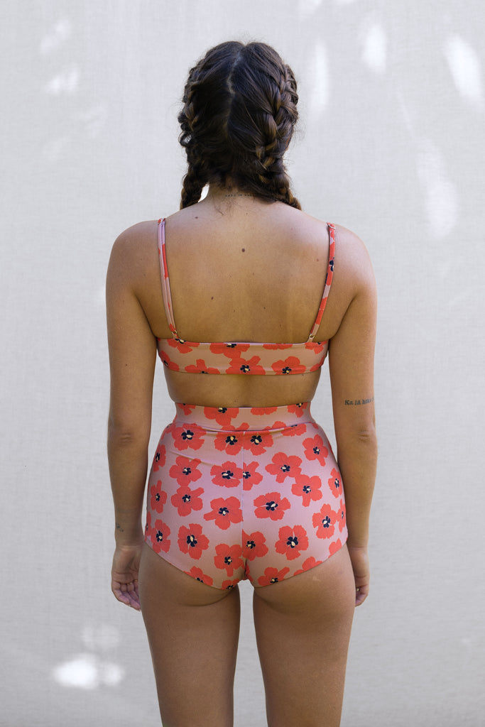 Short Bikini Bottom, High Rise - Earthy Hau - Back  View