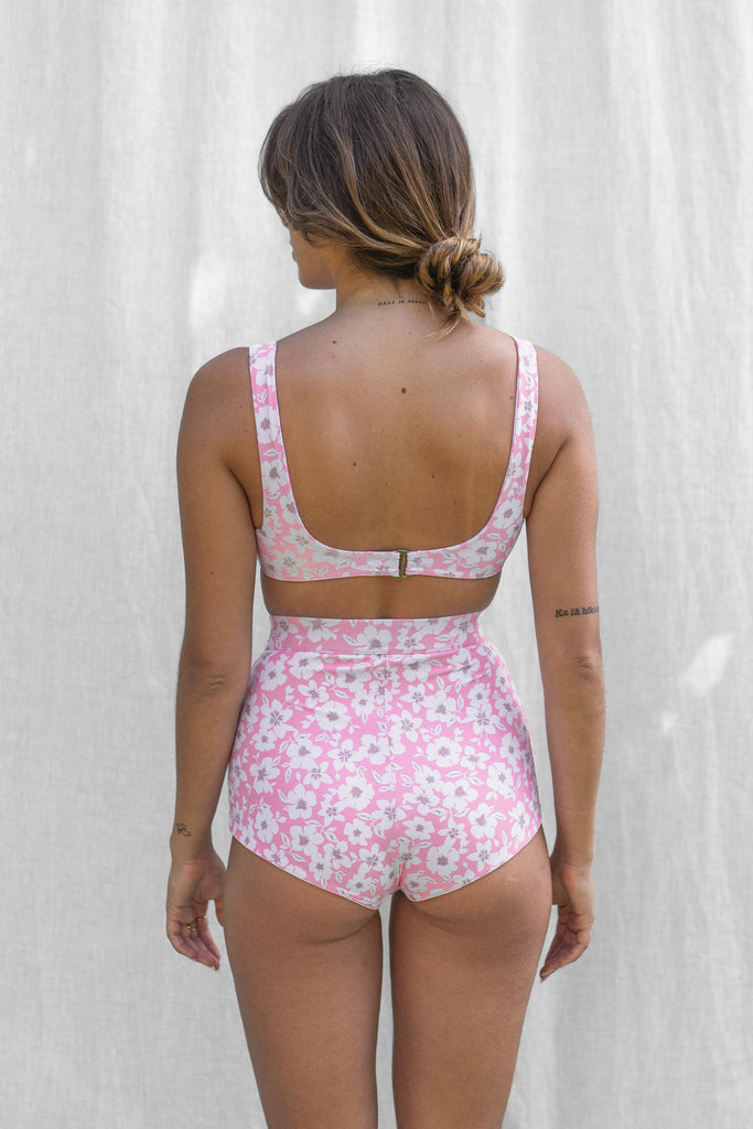 Sunny Bikini Top - Pink Bloom - Back View
