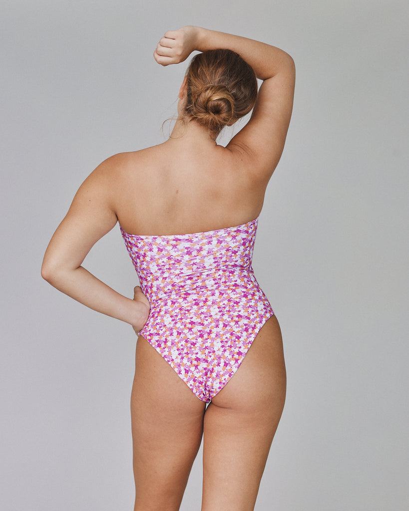Ana Bandeau High Hip One Piece Swimsuit - Back View