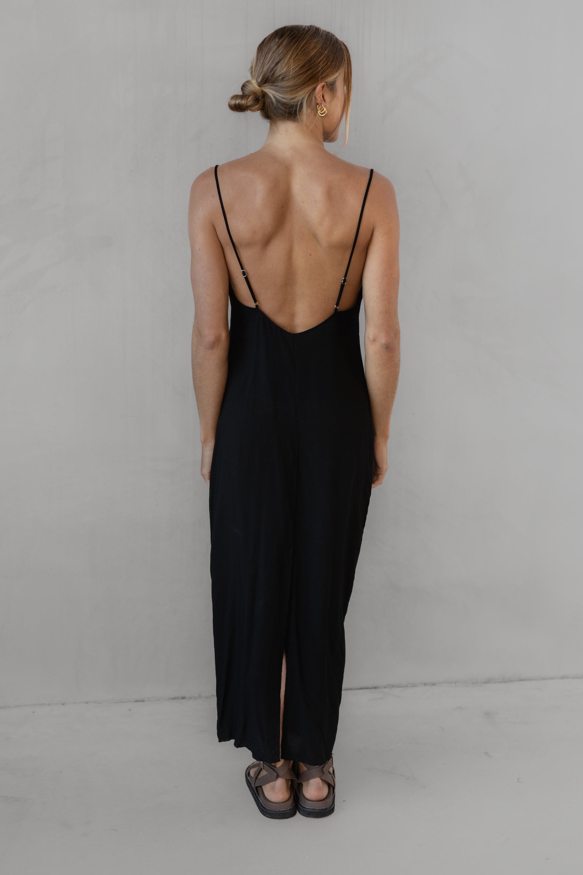 Dusk Long Slip Dress - Black XS Dusk Long Slip Dress - Black XS