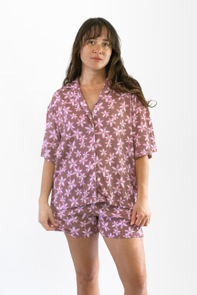 Jay Short Sleeve Shirt - Berry Aloha - Front View