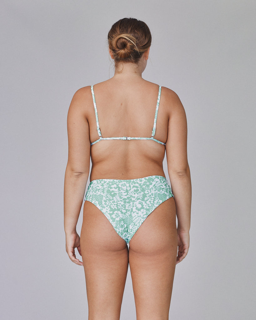 Nellie Triangle Bikini Top with Adjustable Straps -Sea Foam - Back View