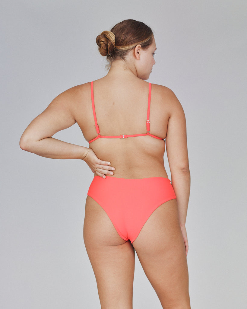 Nellie Triangle Bikini Top with Adjustable Straps -Sunset - Back View